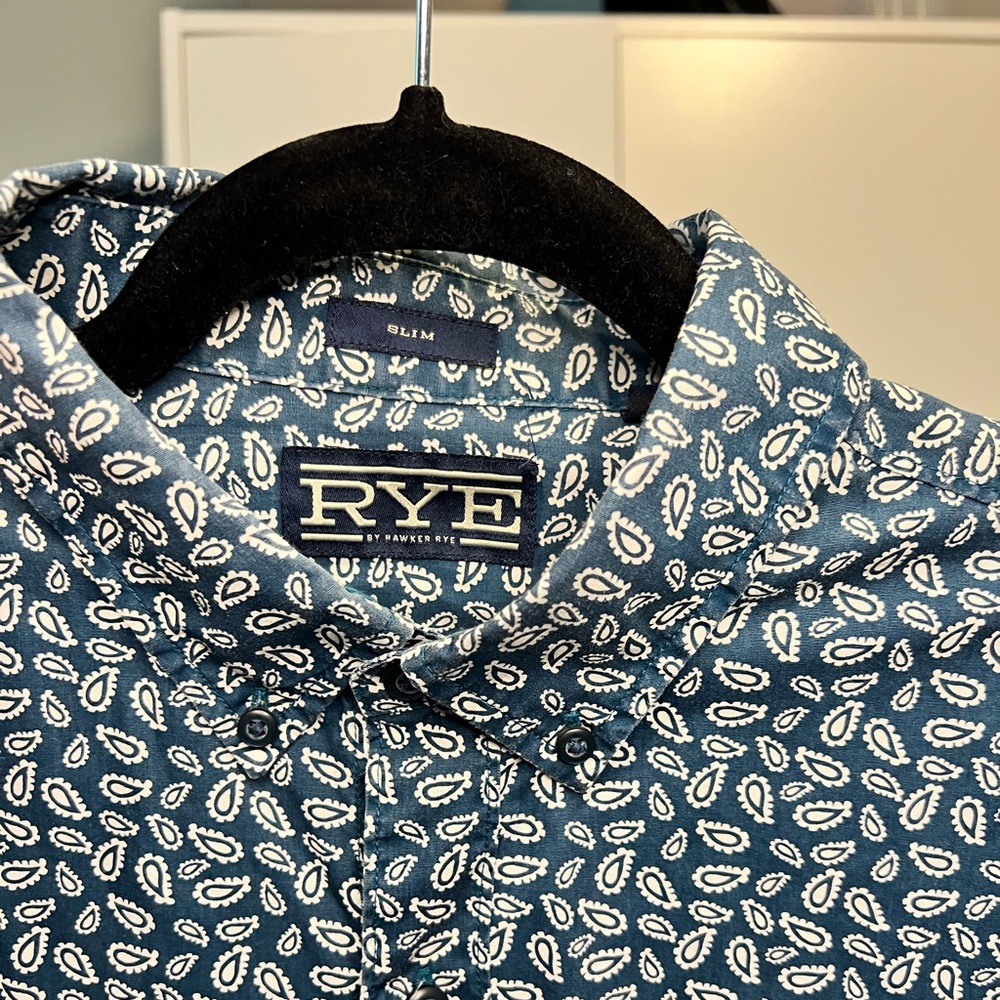 Teal paisley button up - Stitch Fix L